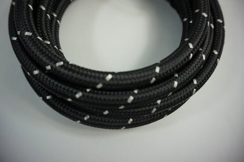 PTFE lined Black / Silver Nylon braided hose - AN6, AN8, AN10