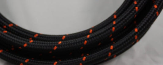 PTFE lined Black Nylon with Orange Checks braided hose - AN6, AN8, AN10